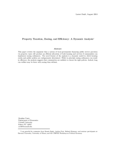 Property Taxation, Zoning, and Efficiency: A Dynamic Analysis