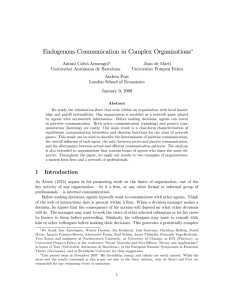 Endogenous Communication in Complex Organizations