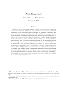 Public Disagreement ∗ Rajiv Sethi Muhamet Yildiz