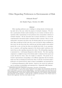 Other Regarding Preferences in Environments of Risk Abhinash Borah