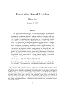 Expropriation Risk and Technology Marcus Opp January 9, 2008