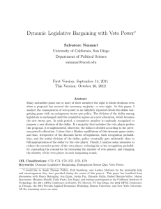 Dynamic Legislative Bargaining with Veto Power