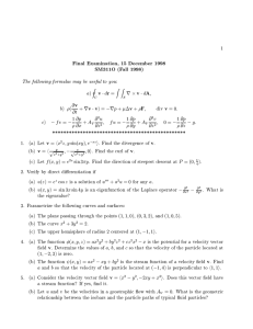Final Examination, 15 December 1998 SM311O (Fall 1998) v r