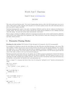 SI 413, Unit 7: Functions ( ) Fall 2013