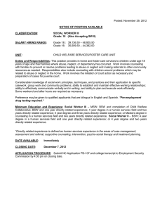 Posted: November 29, 2012  NOTICE OF POSITION AVAILABLE CLASSIFICATION: