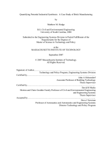 Quantifying Potential Industrial Symbiosis:  A Case Study of Brick... by Matthew M. Hodge B.S. Civil and Environmental Engineering