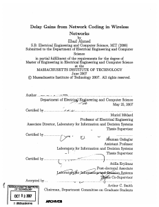 Delay  Gains  from  Network  Coding ... Networks Ebad bhmed