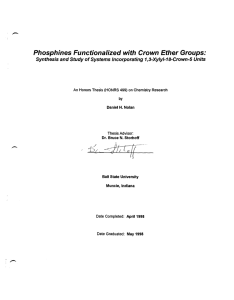 Phosphines Functionalized with  Crown Ether Groups: Synthesis and Study