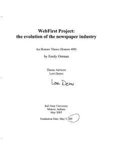 5'~ Web First Project: the evolution of the newspaper industry