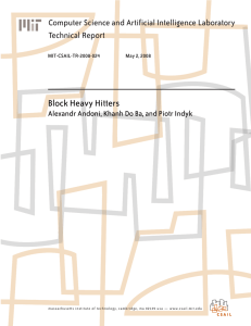 Block Heavy Hitters Computer Science and Artificial Intelligence Laboratory Technical Report