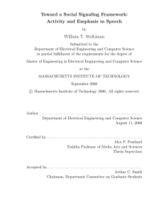 Toward a Social Signaling Framework: Activity and Emphasis in Speech