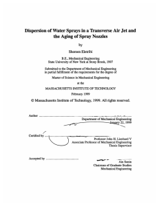 Dispersion  of Water Sprays in a Transverse Air Jet... the Aging  of Spray Nozzles by Shereen  Eletribi