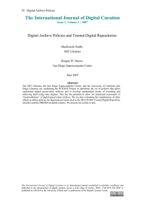 The International Journal of Digital Curation