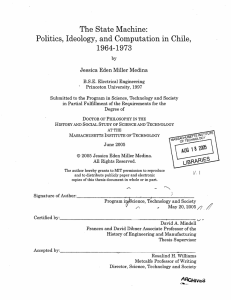 The State  Machine: Politics,  Ideology, and Computation in Chile, 1964-1973