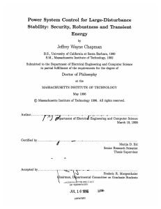 Power  System  Control  for  Large-Disturbance Energy by