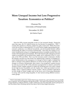 More Unequal Income but Less Progressive Taxation: Economics or Politics? ∗ Chunzan Wu