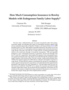 How Much Consumption Insurance in Bewley ∗