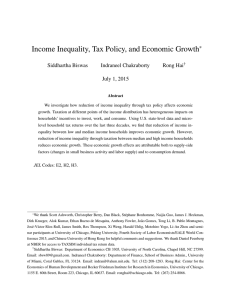 Income Inequality, Tax Policy, and Economic Growth ∗ Siddhartha Biswas Indraneel Chakraborty