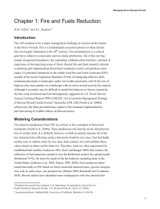 Chapter 1: Fire and Fuels Reduction Introduction