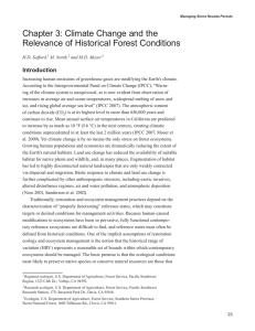Chapter 3: Climate Change and the Relevance of Historical Forest Conditions Introduction