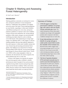 Chapter 9: Marking and Assessing Forest Heterogeneity Introduction Summary of Findings