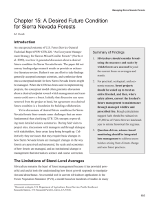 Chapter 15: A Desired Future Condition for Sierra Nevada Forests Introduction