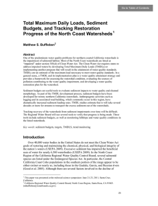 Total Maximum Daily Loads, Sediment Budgets, and Tracking Restoration