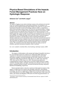 Physics-Based Simulations of the Impacts Forest Management Practices Have on Hydrologic Response
