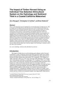 The Impact of Timber Harvest Using an Individual Tree Selection Silvicultural