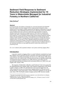 Sediment Yield Response to Sediment Reduction Strategies Implemented for 10