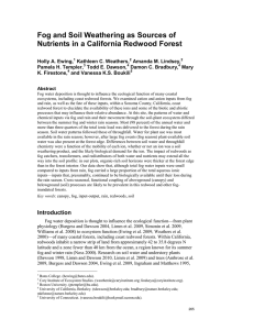 Fog and Soil Weathering as Sources of Holly A. Ewing,