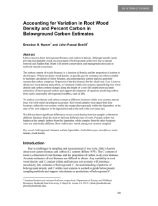 Accounting for Variation in Root Wood Density and Percent Carbon in