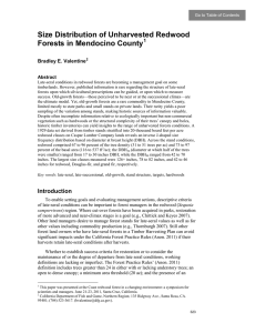 Size Distribution of Unharvested Redwood Forests in Mendocino County  Bradley E. Valentine