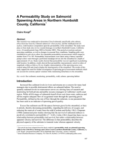 A Permeability Study on Salmonid Spawning Areas in Northern Humboldt County, California