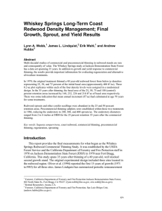 Whiskey Springs Long-Term Coast Redwood Density Management; Final Lynn A. Webb,