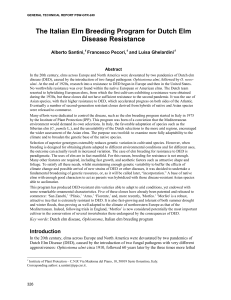 The Italian Elm Breeding Program for Dutch Elm Disease Resistance  Alberto Santini,