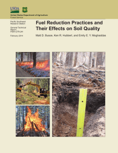 Fuel Reduction Practices and Their Effects on Soil Quality Forest Service