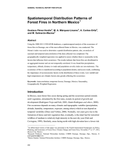 Spatiotemporal Distribution Patterns of Forest Fires in Northern Mexico Gustavo Pérez-Verdin