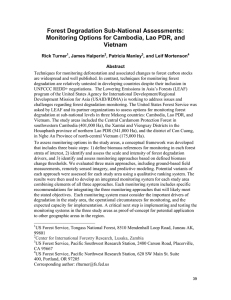 Forest Degradation Sub-National Assessments: Monitoring Options for Cambodia, Lao PDR, and Vietnam