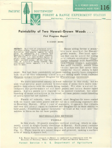 Paintability  of  Two  Hawaii-Grown  Woods  . §OUTJHIWlE§T FORlE§T  &amp;  RANGlE  lEXlPlERnMlE NT  §TATnON