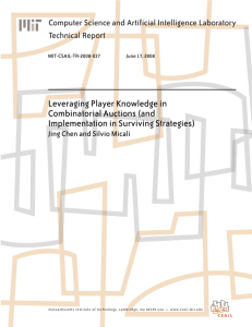 Leveraging Player Knowledge in Combinatorial Auctions (and Implementation in Surviving Strategies)