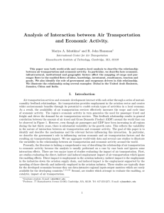 Analysis of Interaction between Air Transportation and Economic Activity. Mariya A. Ishutkina