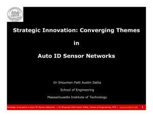 Strategic Innovation: Converging Themes in Auto ID Sensor Networks