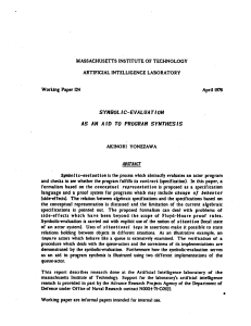 MASSACHUSETTS  INSTITUTE INTELLIGENCE Paper AKINORI  YONEZAWA