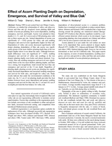 Effect of Acorn Planting Depth on Depredation, 1 William D. Tietje