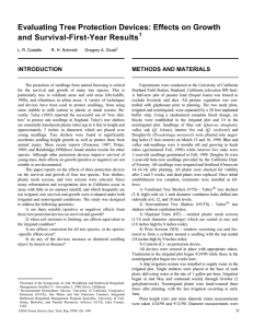 Evaluating Tree Protection Devices: Effects on Growth and Survival-First-Year Results INTRODUCTION