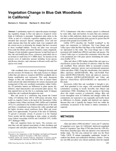 Vegetation Change in Blue Oak Woodlands in California 1