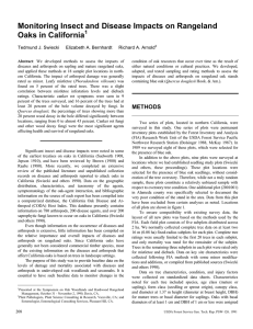 Monitoring Insect and Disease Impacts on Rangeland Oaks in California 1