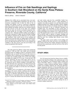 Influence of Fire on Oak Seedlings and Saplings