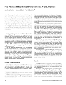 Fire Risk and Residential Development: A GIS Analysis 1